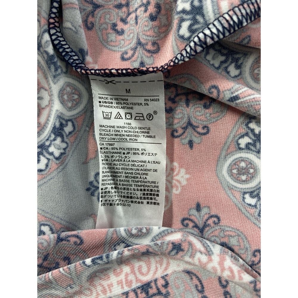 Banana Republic Wrap Dress Women's Medium Blue Pink Long Sleeve Boho Chic Floral - Picture 8 of 12